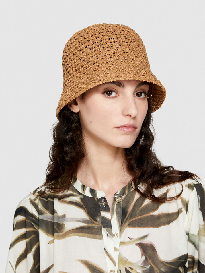 Crochet hat - women's hats - Camel | Sisley image number 2